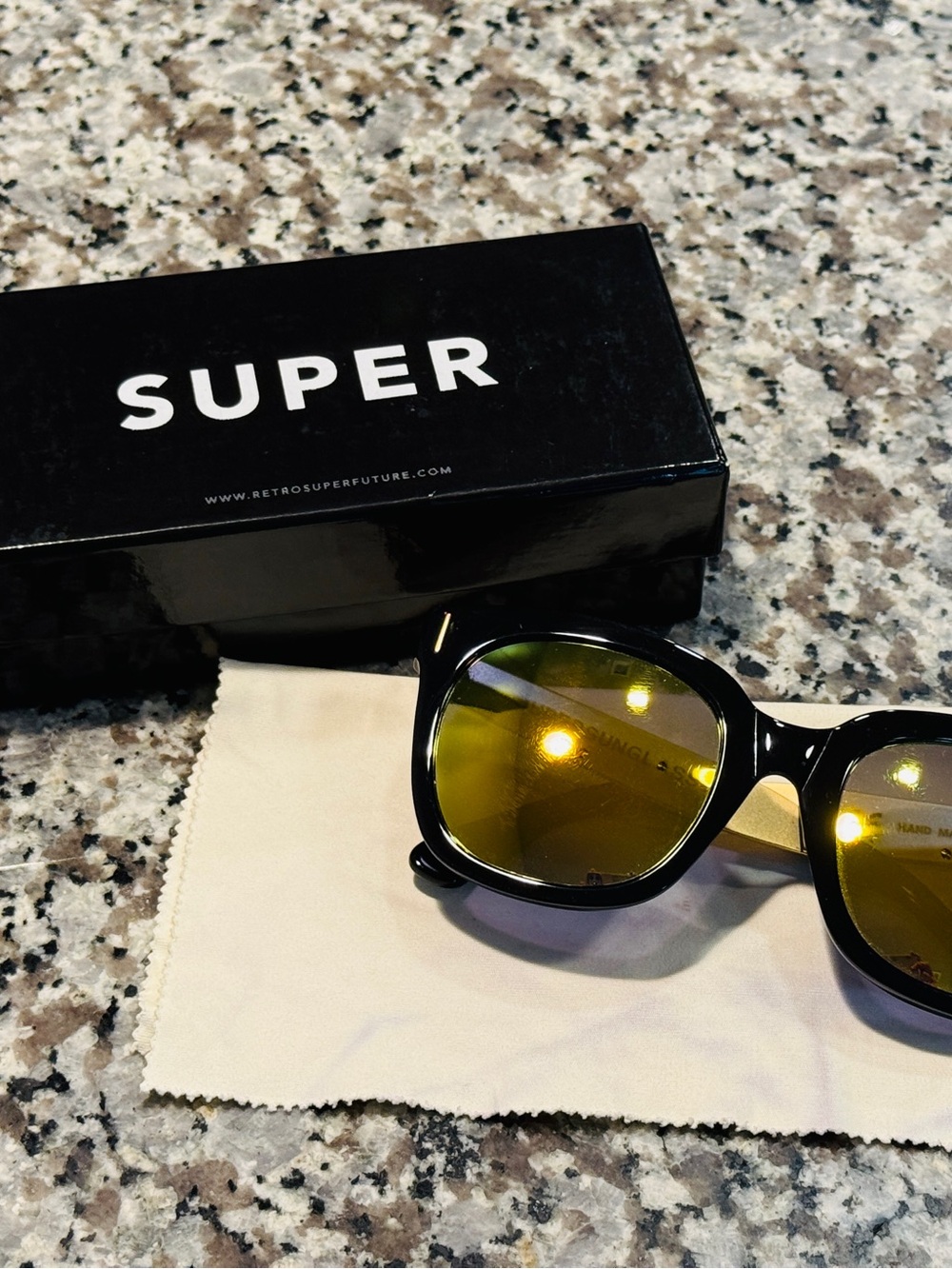 Super Sunglasses Gold MADE IN ITALY